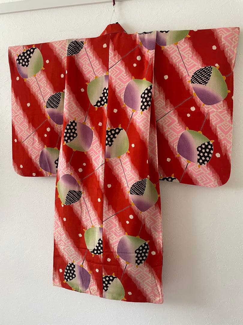 七五三　5歳　アンティークお着物セット　作り帯コーデ