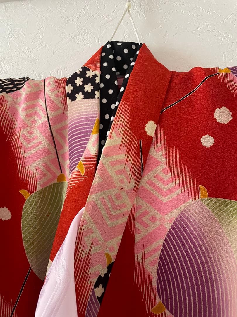 七五三　5歳　アンティークお着物セット　作り帯コーデ