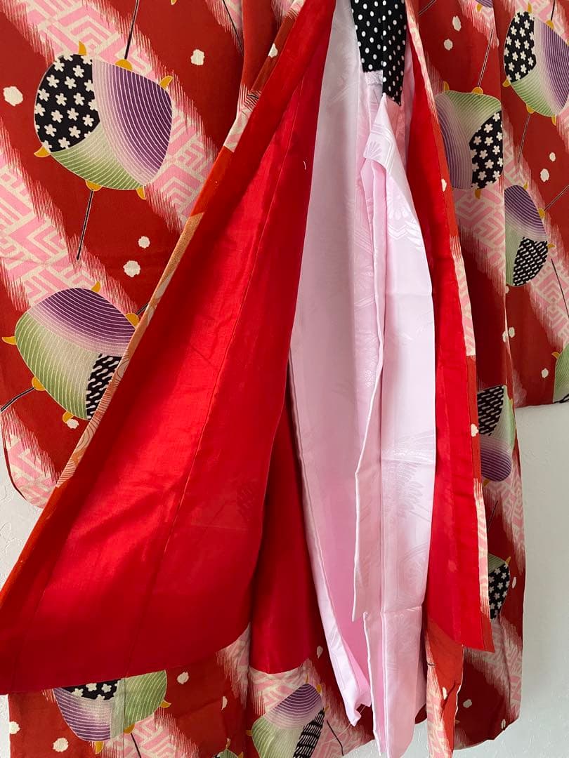 七五三　5歳　アンティークお着物セット　作り帯コーデ