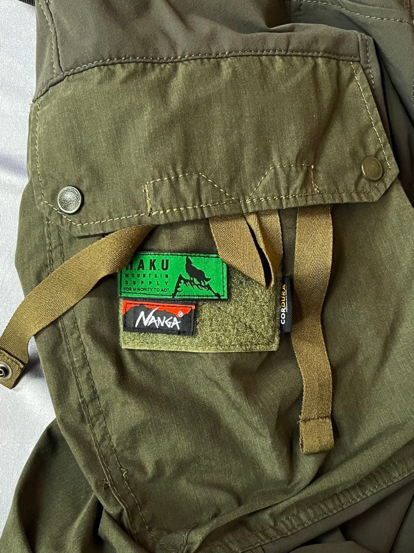 NANGA×H.A.K.Uカーゴパンツ オリーブドラブ