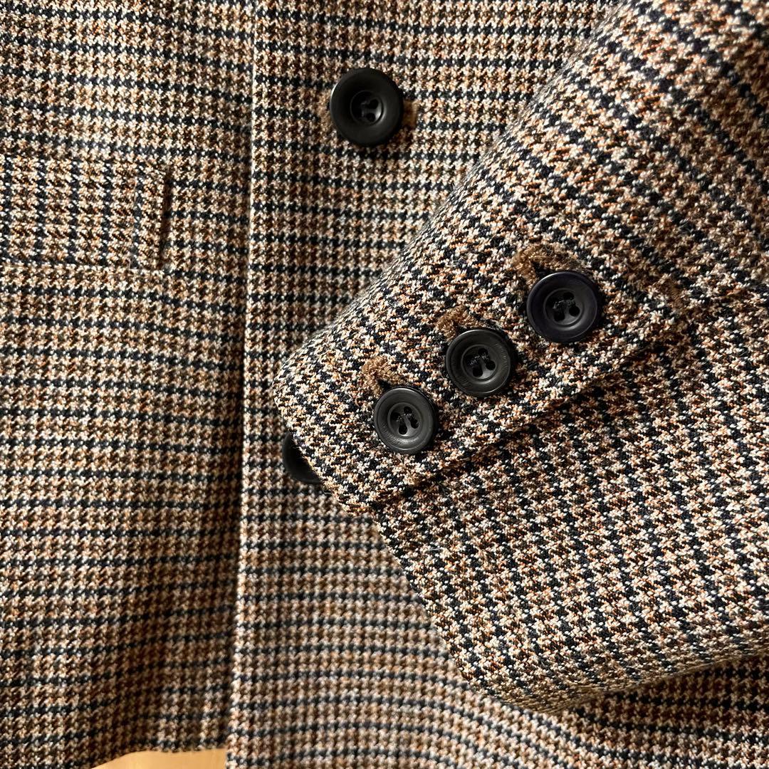 美品 ネストローブ ウールコットンガンクラブチェックジャケット