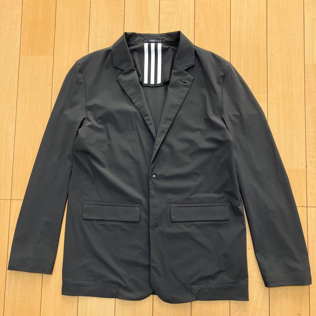 adidas アディダス　スーツ　セットアップ　ロゴ　ストレッチ　グレー　L
