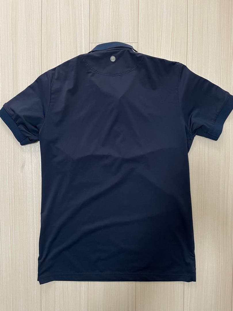 BRIEFING GOLF ブリーフィング ポロシャツ M ネイビー 袖ロゴ