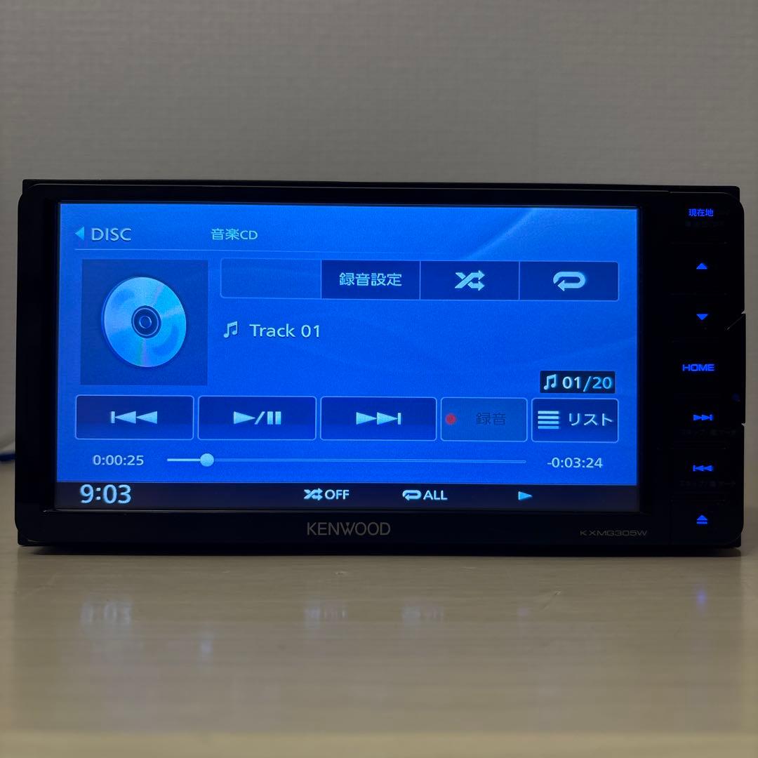 ケンウッドナビ2025年春版地図KXMG305W新品バックカメラアンテナ等セット