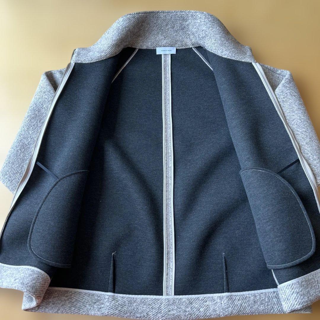 アダムエロペ　ハイネックブルゾン　グレージュ　サイズフリー
