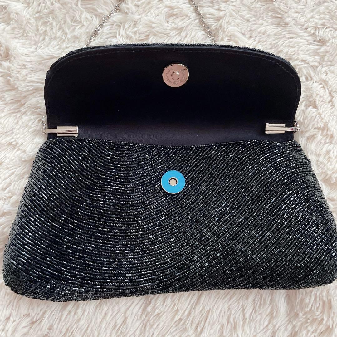 新品未使用　東京イギン フォーマルバッグ ハンドバッグ ブラック ビーズ