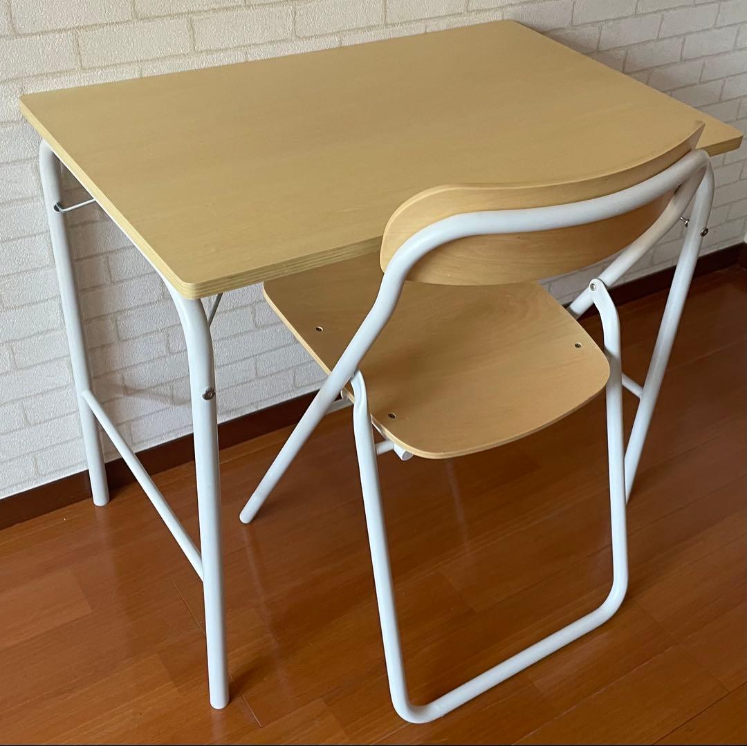 無印良品MUJIスチールパイプテーブル、チェア板座セット