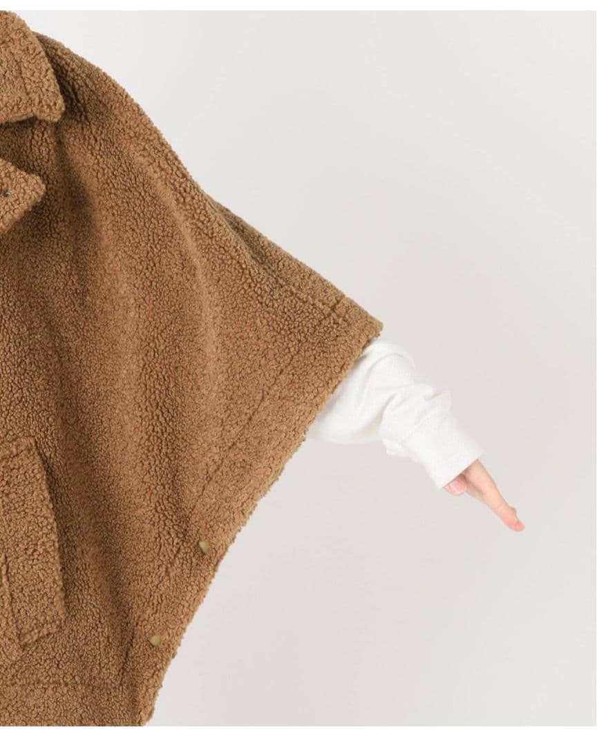 値下 美品 FRAMeWORK ボアコート ポンチョ ベイクルーズ キャメル