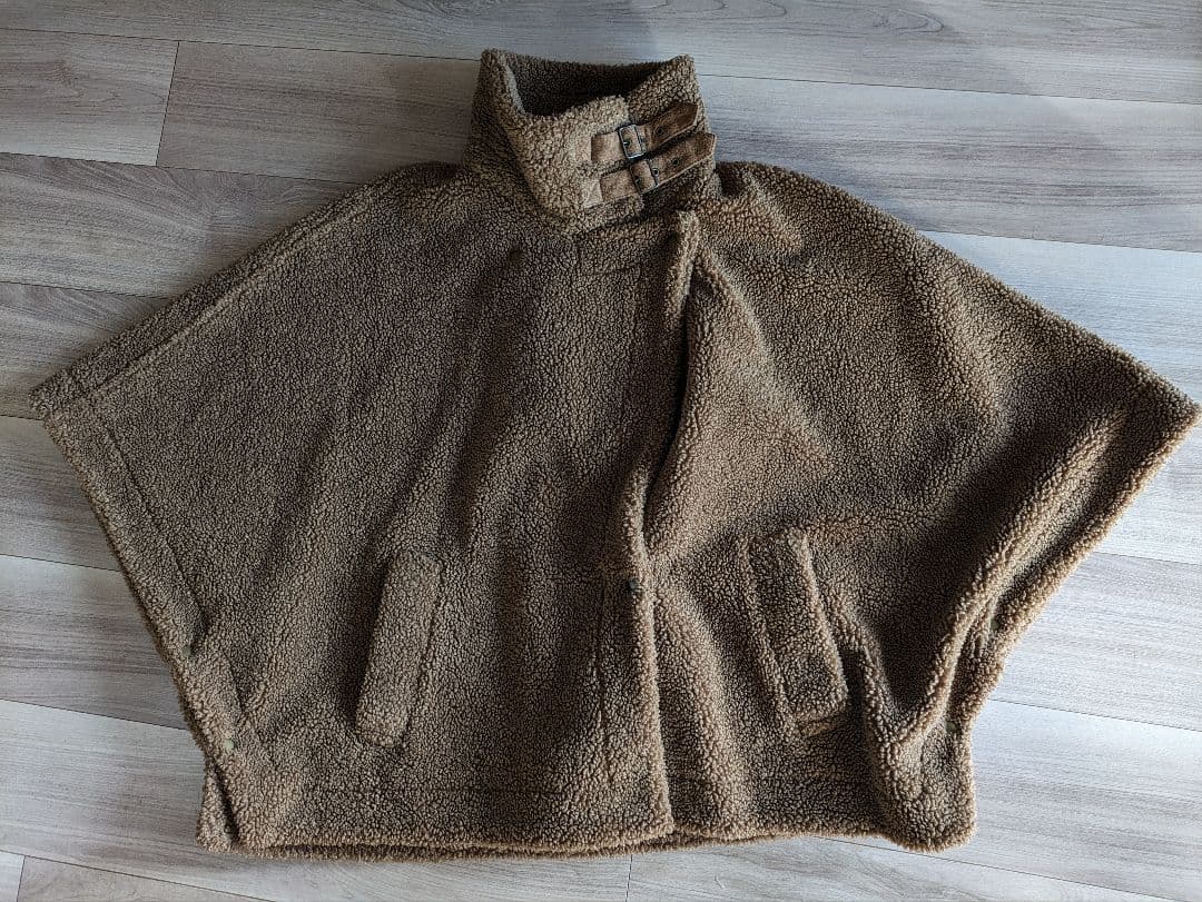 値下 美品 FRAMeWORK ボアコート ポンチョ ベイクルーズ キャメル