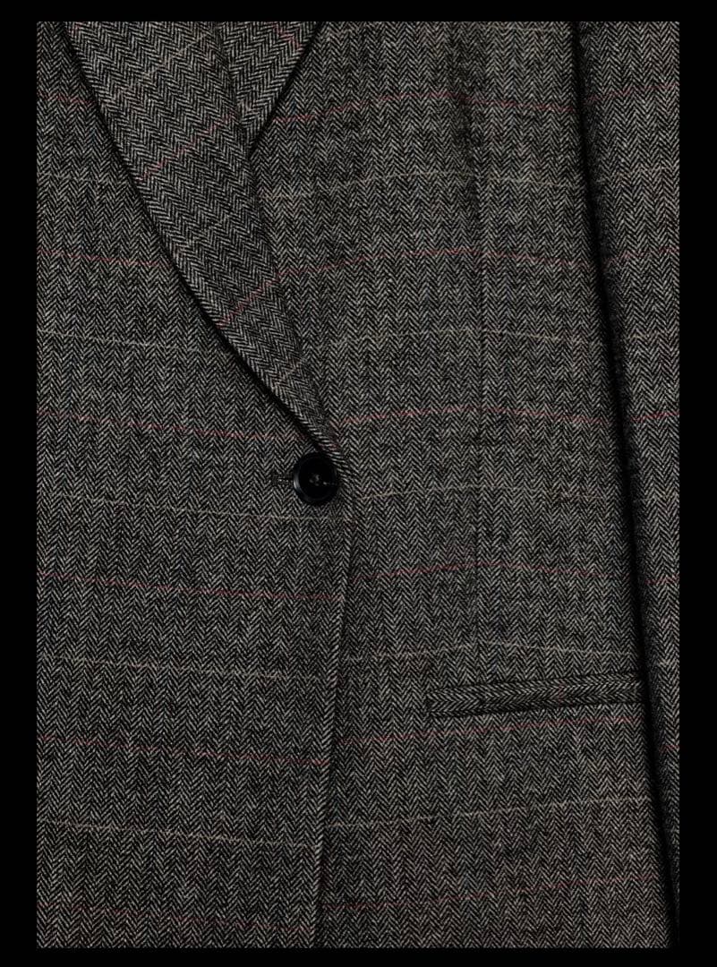 ウール混チェック柄オーバーサイズジャケット