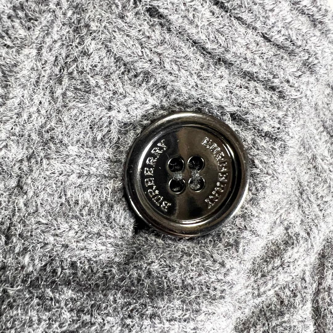 バーバリーロンドン ポンチョ ニット カシミヤ混 グレー エポーレット