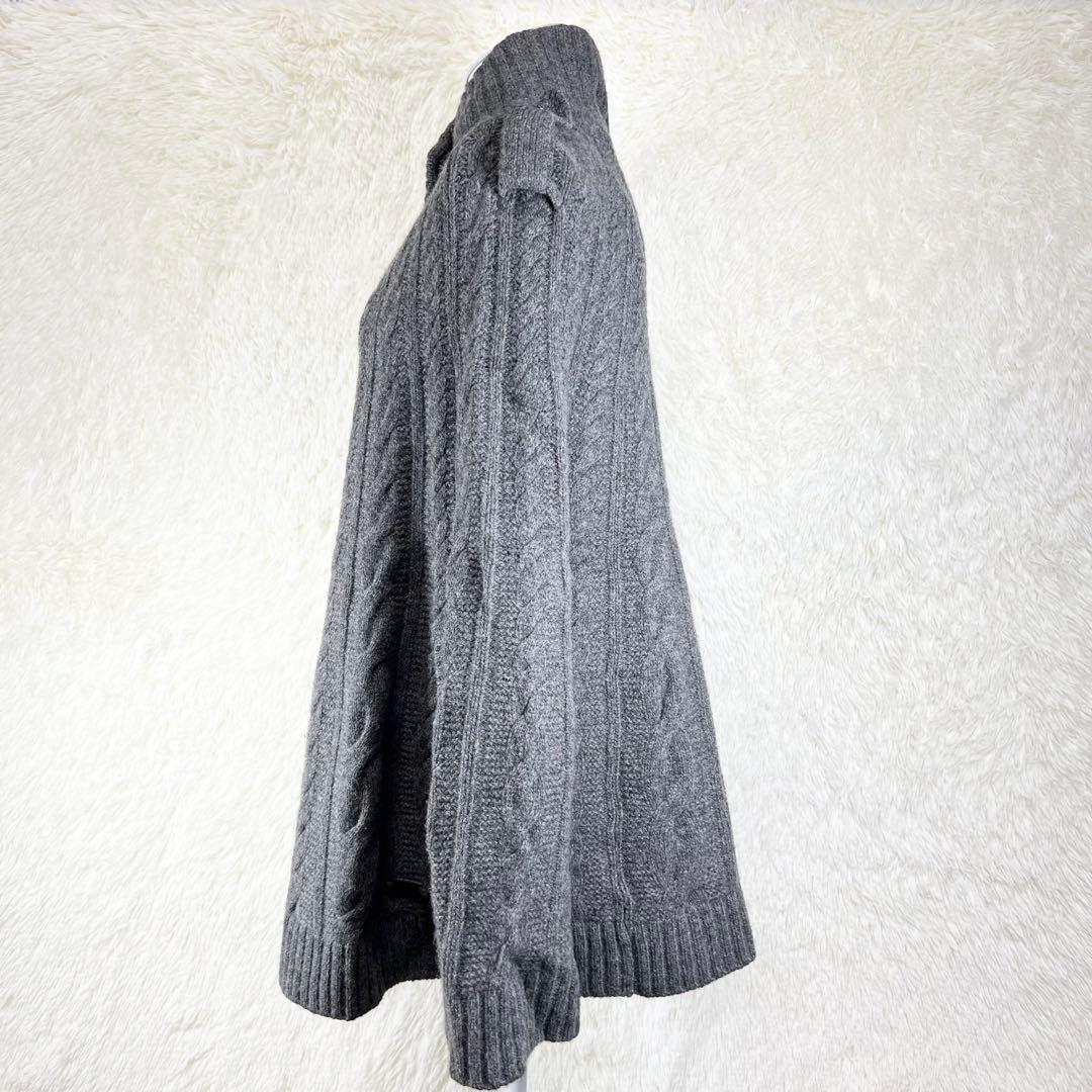バーバリーロンドン ポンチョ ニット カシミヤ混 グレー エポーレット