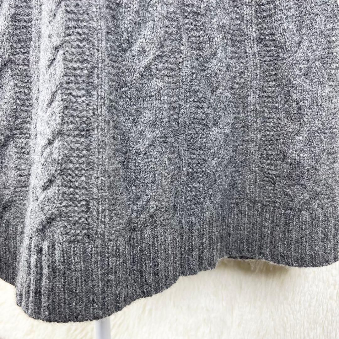 バーバリーロンドン ポンチョ ニット カシミヤ混 グレー エポーレット