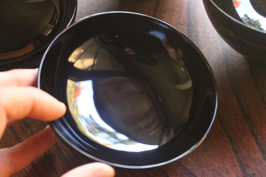 デッドストック！上質黒漆に極上松蒔絵の映えるお椀2点（検輪島塗蒔絵椀雑煮椀