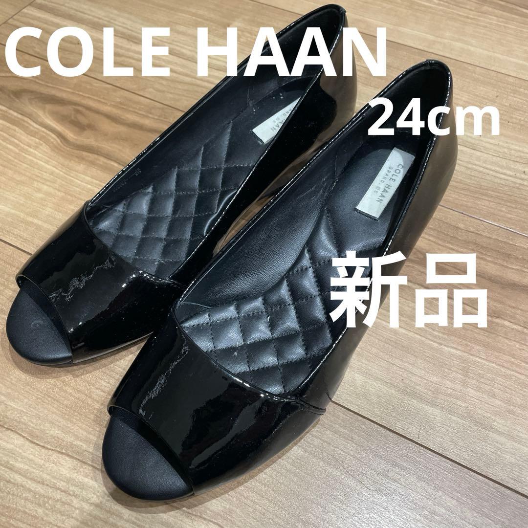 Cole Haan コールハーン　ブラック オープントゥシューズ　パンプス　24