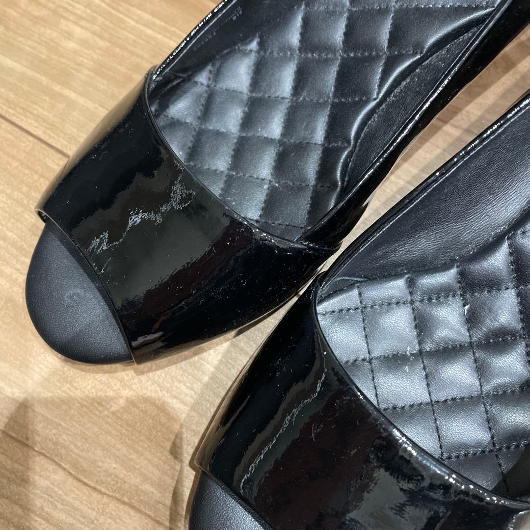 Cole Haan コールハーン　ブラック オープントゥシューズ　パンプス　24