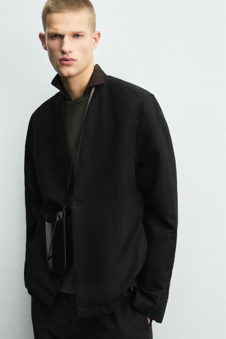 定価19,990円 コットン リネンスーツ ブレザー ラペルレス ZARA ザラ