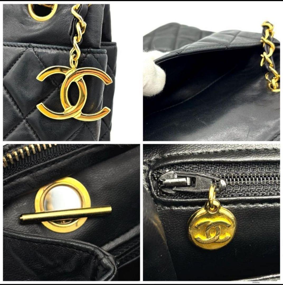 CHANEL シャネル マトラッセ ラムスキン チェーントート ココマーク 黒