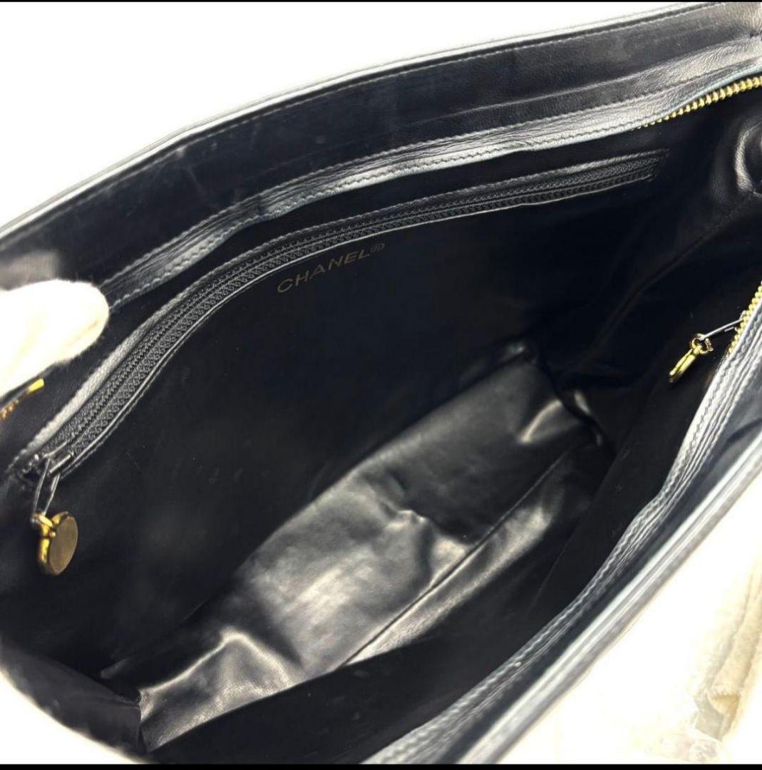 CHANEL シャネル マトラッセ ラムスキン チェーントート ココマーク 黒