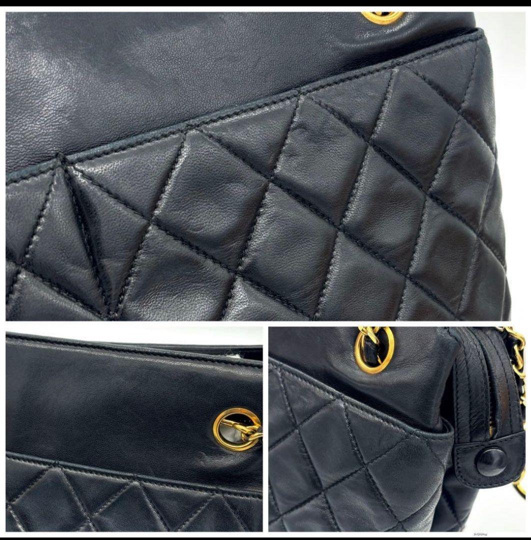 CHANEL シャネル マトラッセ ラムスキン チェーントート ココマーク 黒