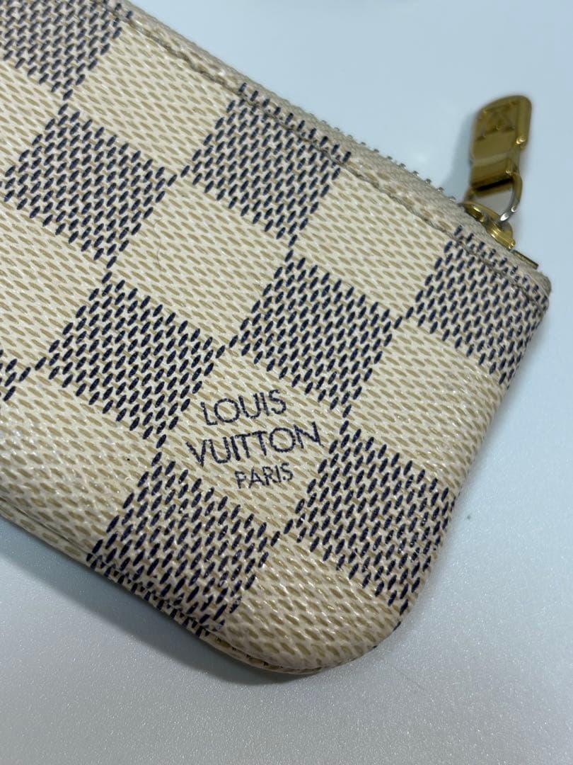 【美品】ルイヴィトン ポシェット クレ ケース ダミエ アズール