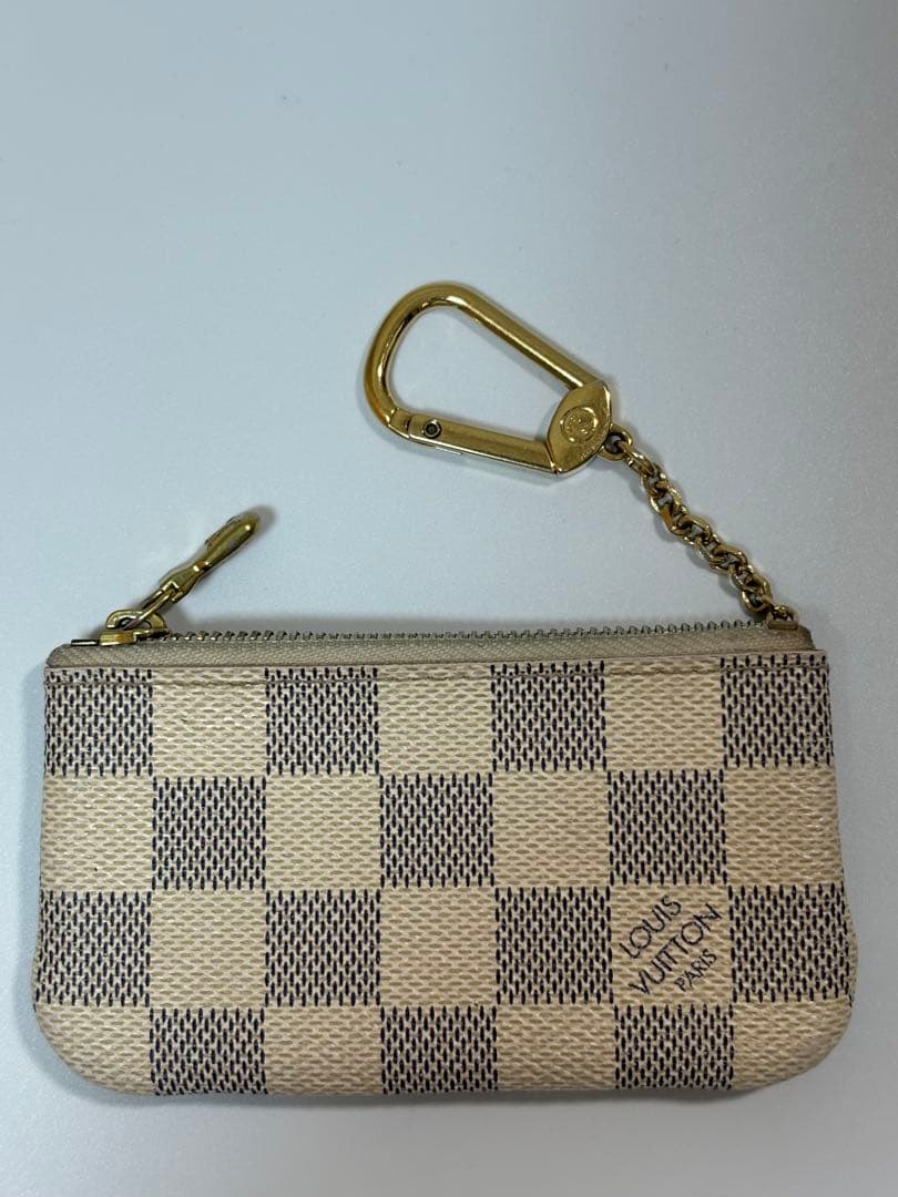 【美品】ルイヴィトン ポシェット クレ ケース ダミエ アズール