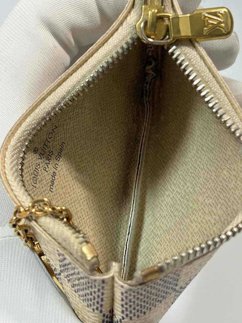 【美品】ルイヴィトン ポシェット クレ ケース ダミエ アズール