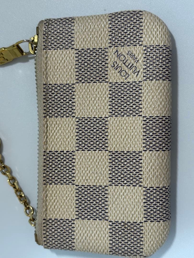 【美品】ルイヴィトン ポシェット クレ ケース ダミエ アズール