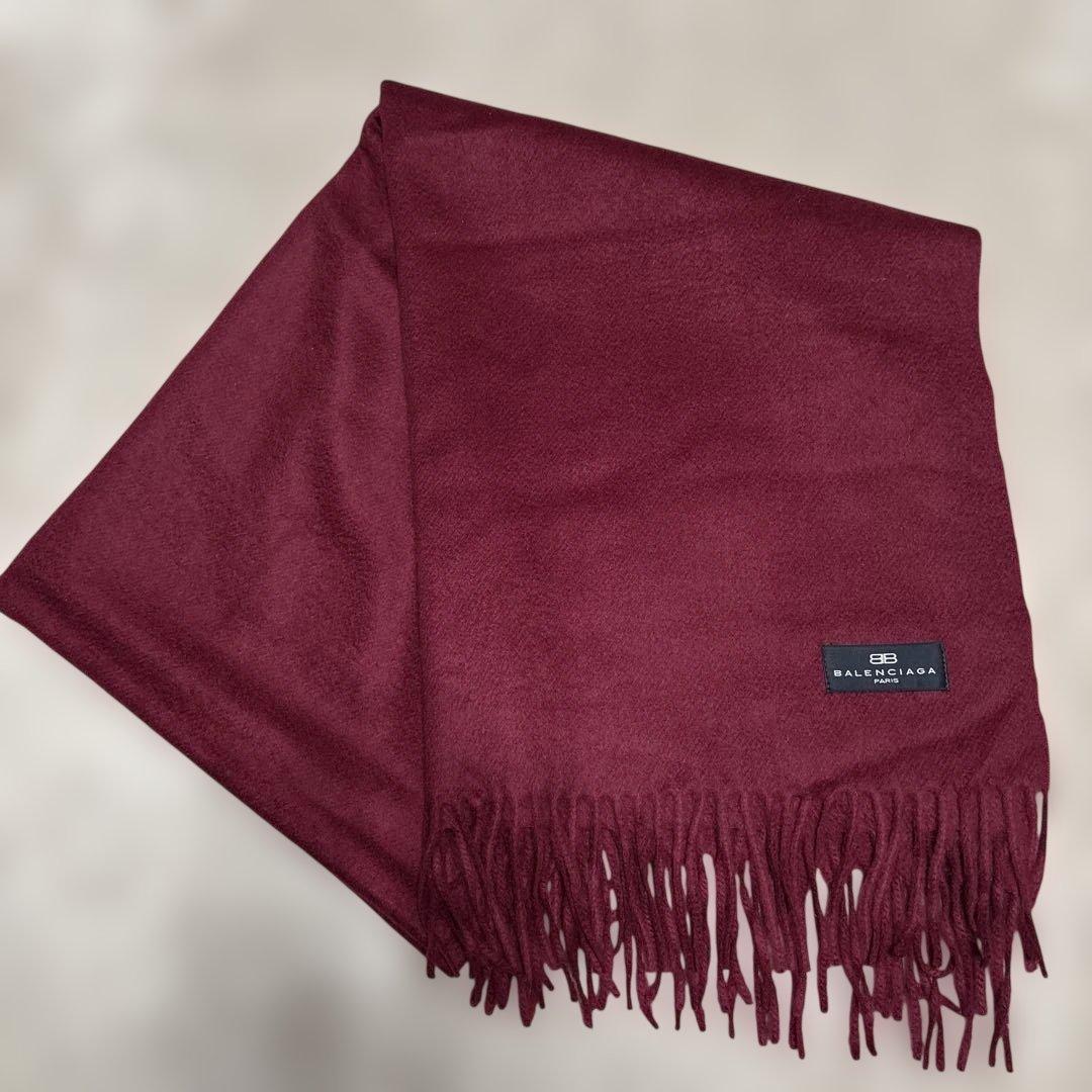 極美品！BALENCIAGA バレンシアガ　カシミア　ストール　大判マフラー