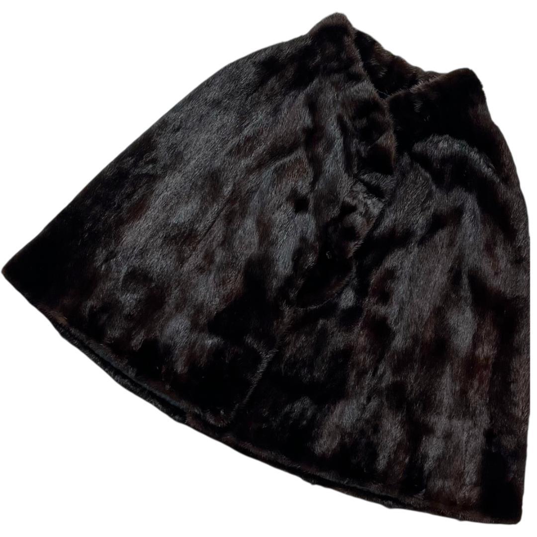 SAGAMNK 金サガ ダークミンク ファー ケープ ポンチョ アウター