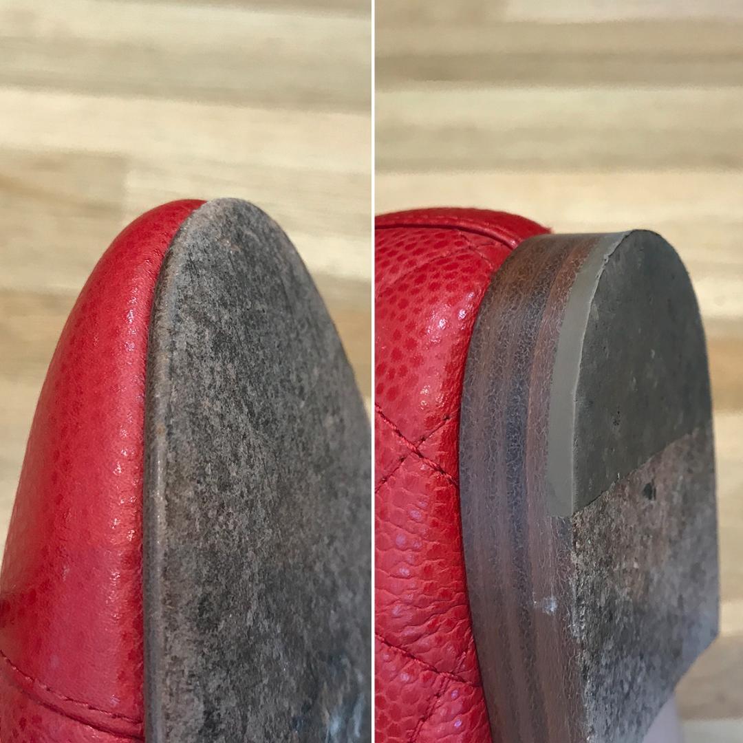 マリア様の 超美品 シャネル フラットシューズ パンプス バレエシューズ レッド