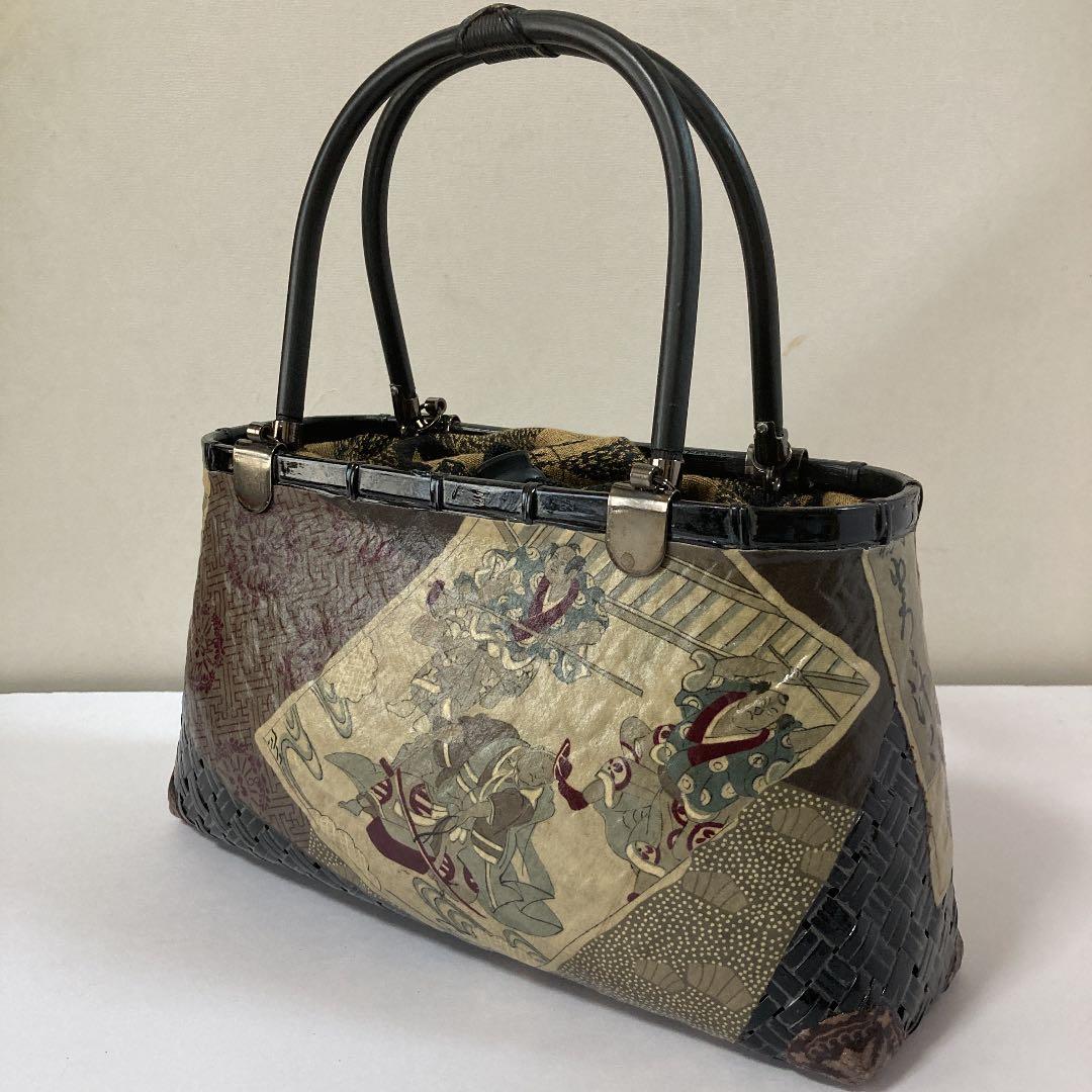 竹カゴ　竹籠　一閑張り