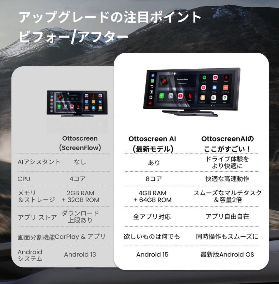 Ottocast Ottoscreen AI ポータブルディスプレイ　カーナビ