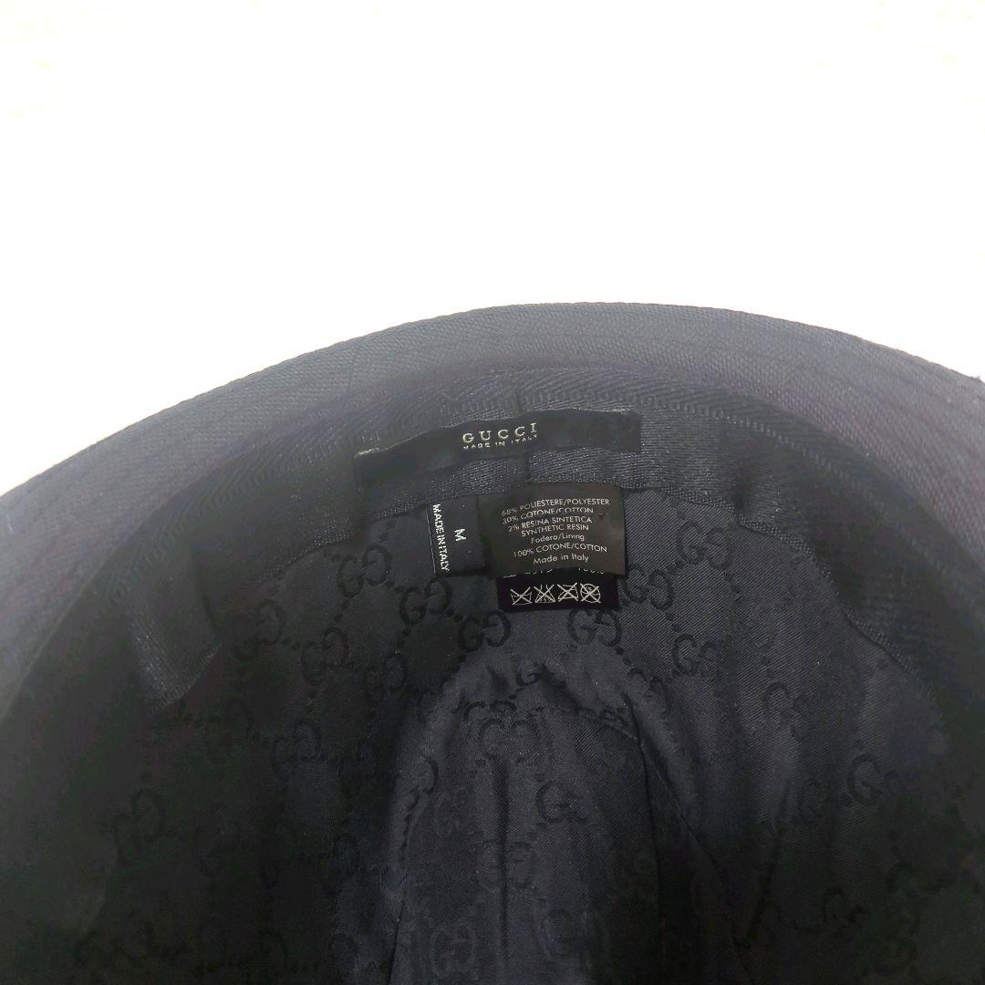 美品✨️　GUCCI　ハット　シェリーライン　ブラック　中折れ　キャンバス