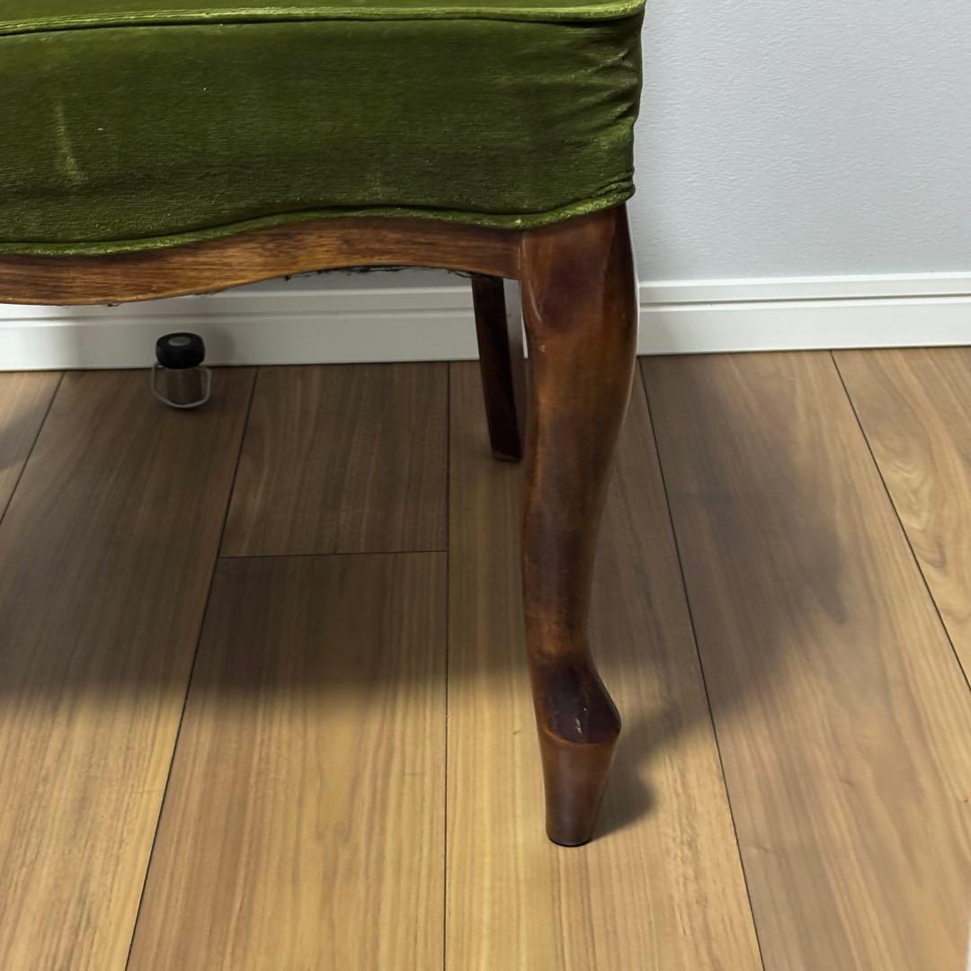 【希少】アンティーク調 チェア 猫脚 グリーン 椅子 レトロ 2脚セット