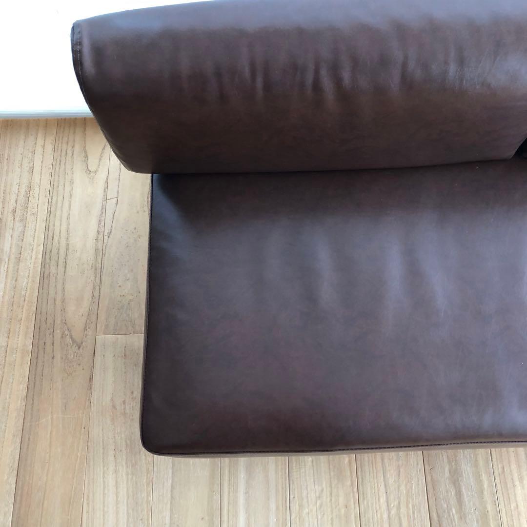 unico ブラウン 2人掛けソファ　ユニコ　合皮　レザーソファー