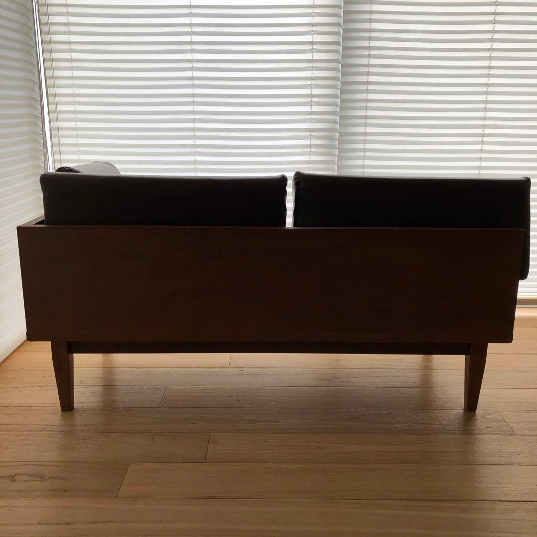 unico ブラウン 2人掛けソファ　ユニコ　合皮　レザーソファー