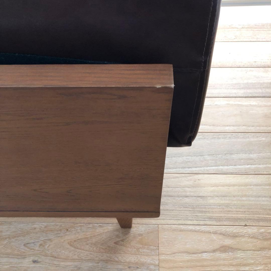 unico ブラウン 2人掛けソファ　ユニコ　合皮　レザーソファー