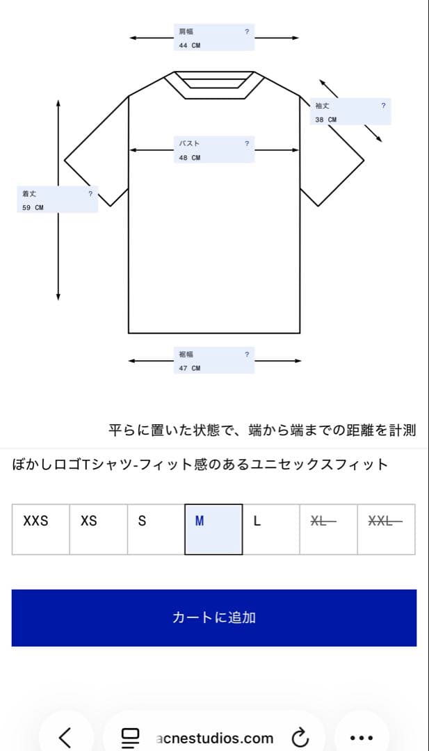Acne Studios グレー ロゴ Tシャツ