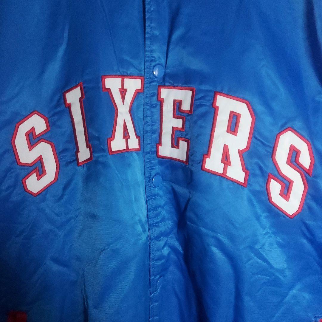 専用【NBA】76ers 刺繍 中綿 スタジャン ブルゾン 2XL 青