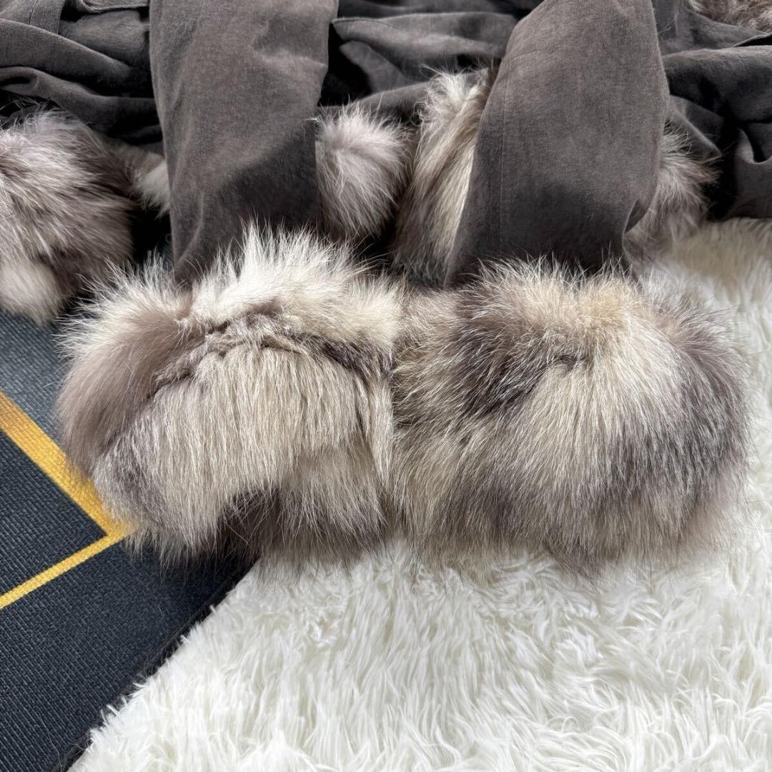 総丈99㎝ COCON フォックスファー ベルト付き コート L AA139