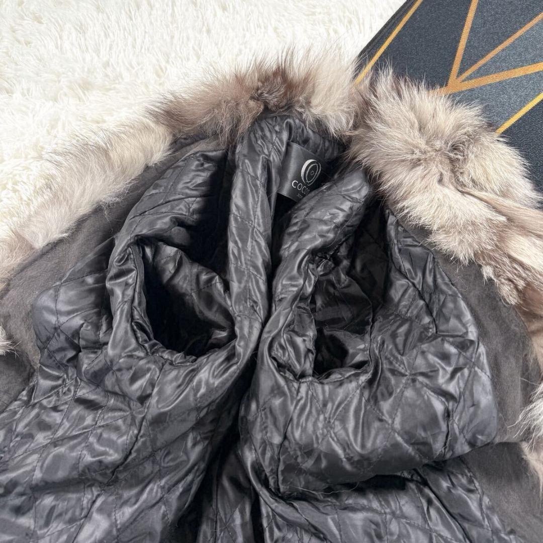 総丈99㎝ COCON フォックスファー ベルト付き コート L AA139