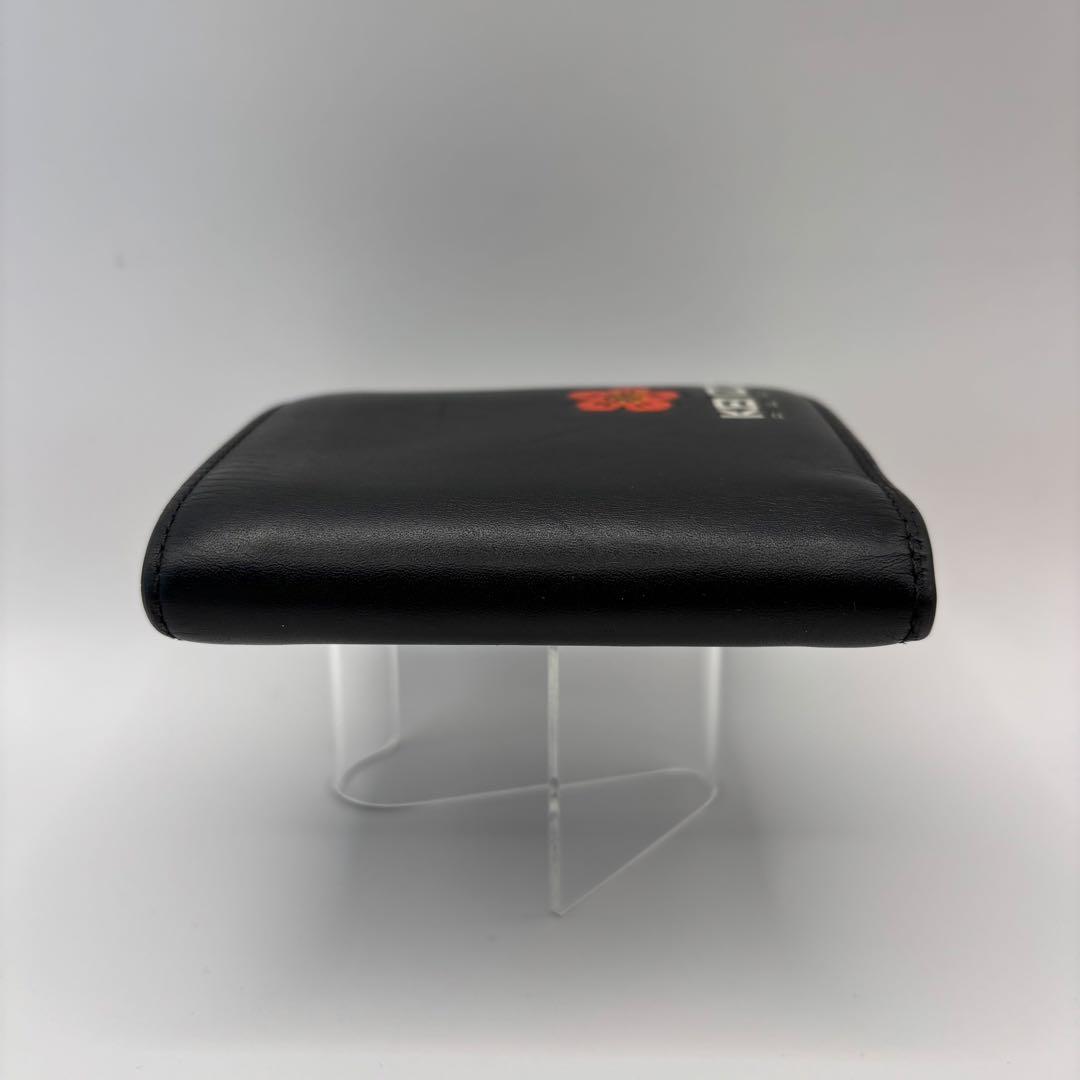 KENZO 二つ折り財布　ブラック　BOKE FLOWER フラワー レザー