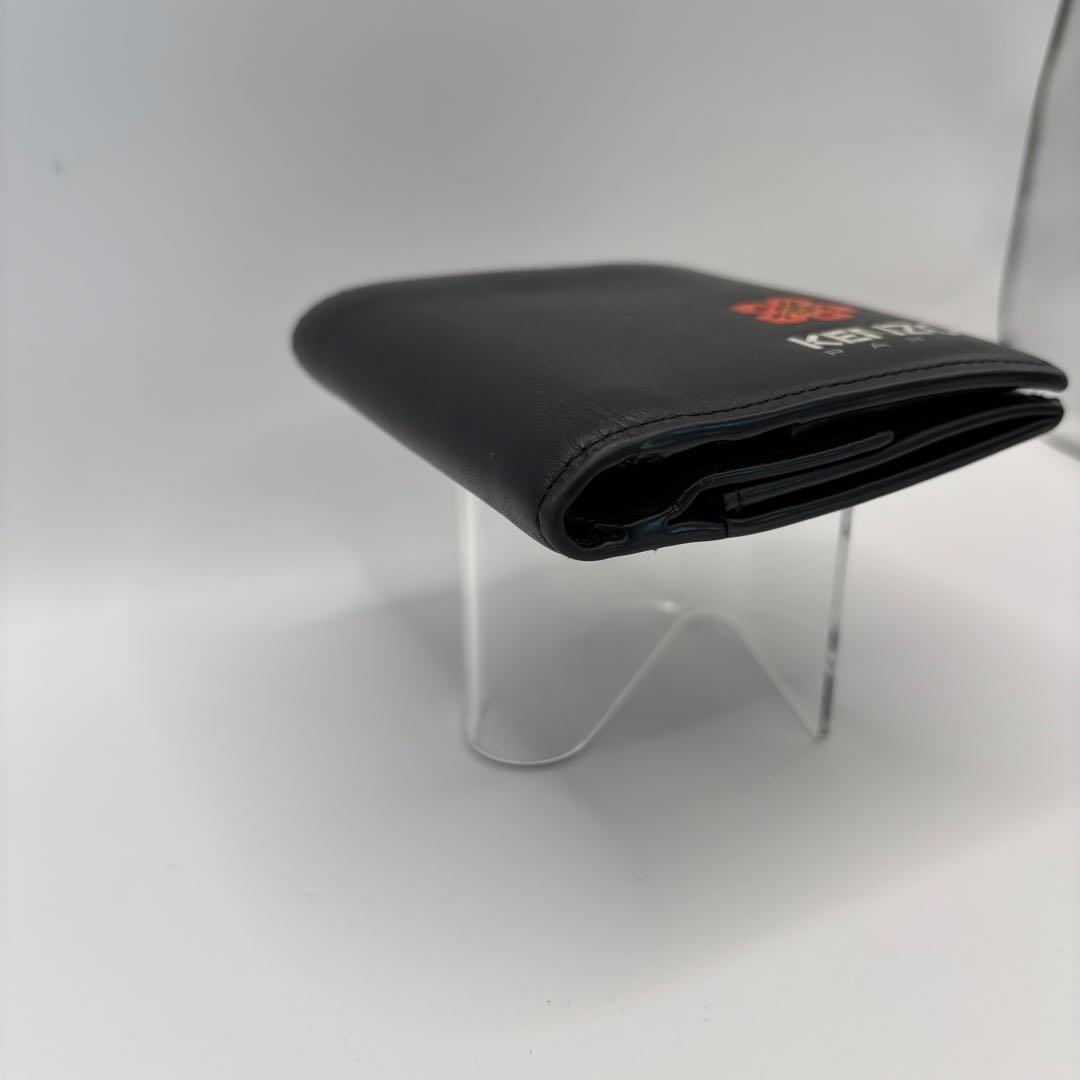 KENZO 二つ折り財布　ブラック　BOKE FLOWER フラワー レザー