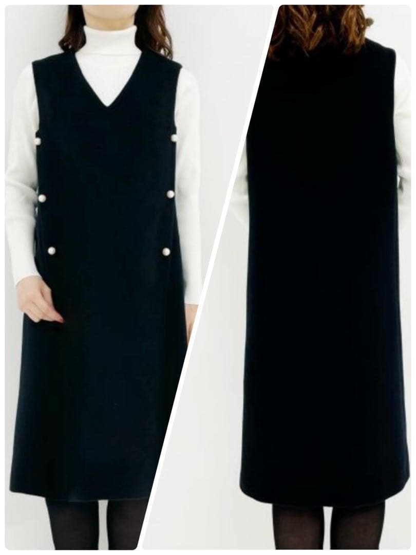 【クリーニング済・美品】アベニールエトワール パールボタンジャンパースカート