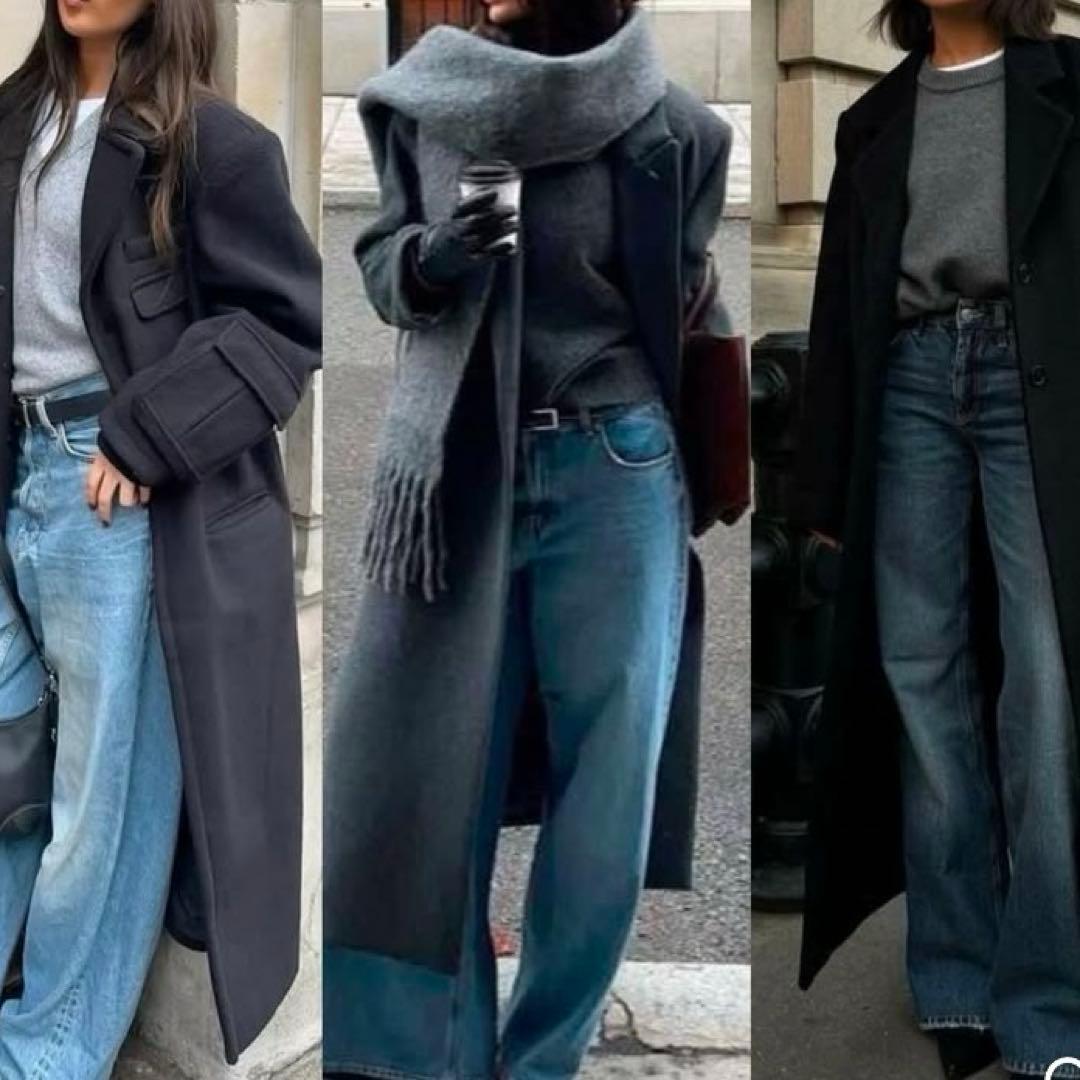 ZARA ロング丈ダブルブレストコート　M 新品未使用