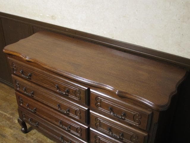 ルーマニア製 オーク材 猫脚 クラシック 8ドロアー サイドボード チェスト