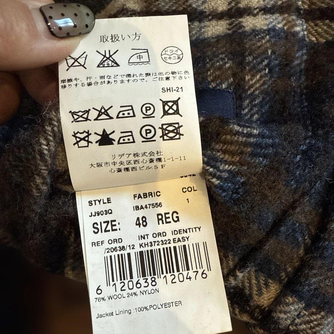 ラルディーニ 青系チェック テーラードジャケット