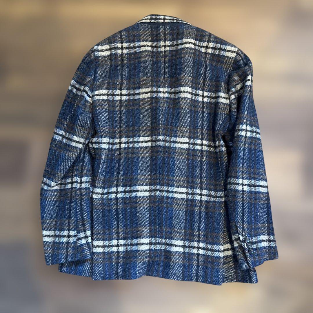 ラルディーニ 青系チェック テーラードジャケット