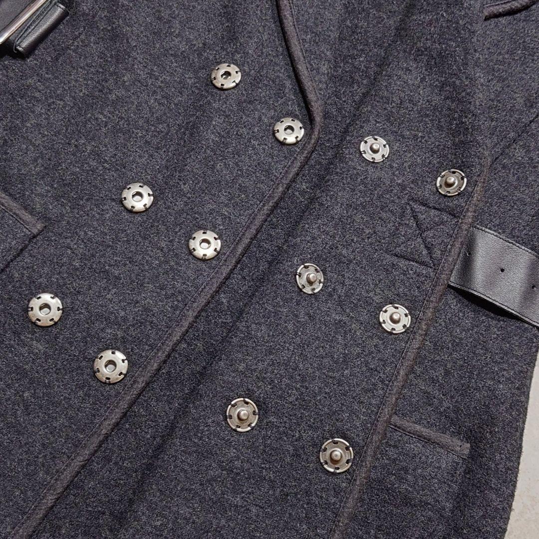 EMPORIO ARMANI レザーベルト付ウールコート L